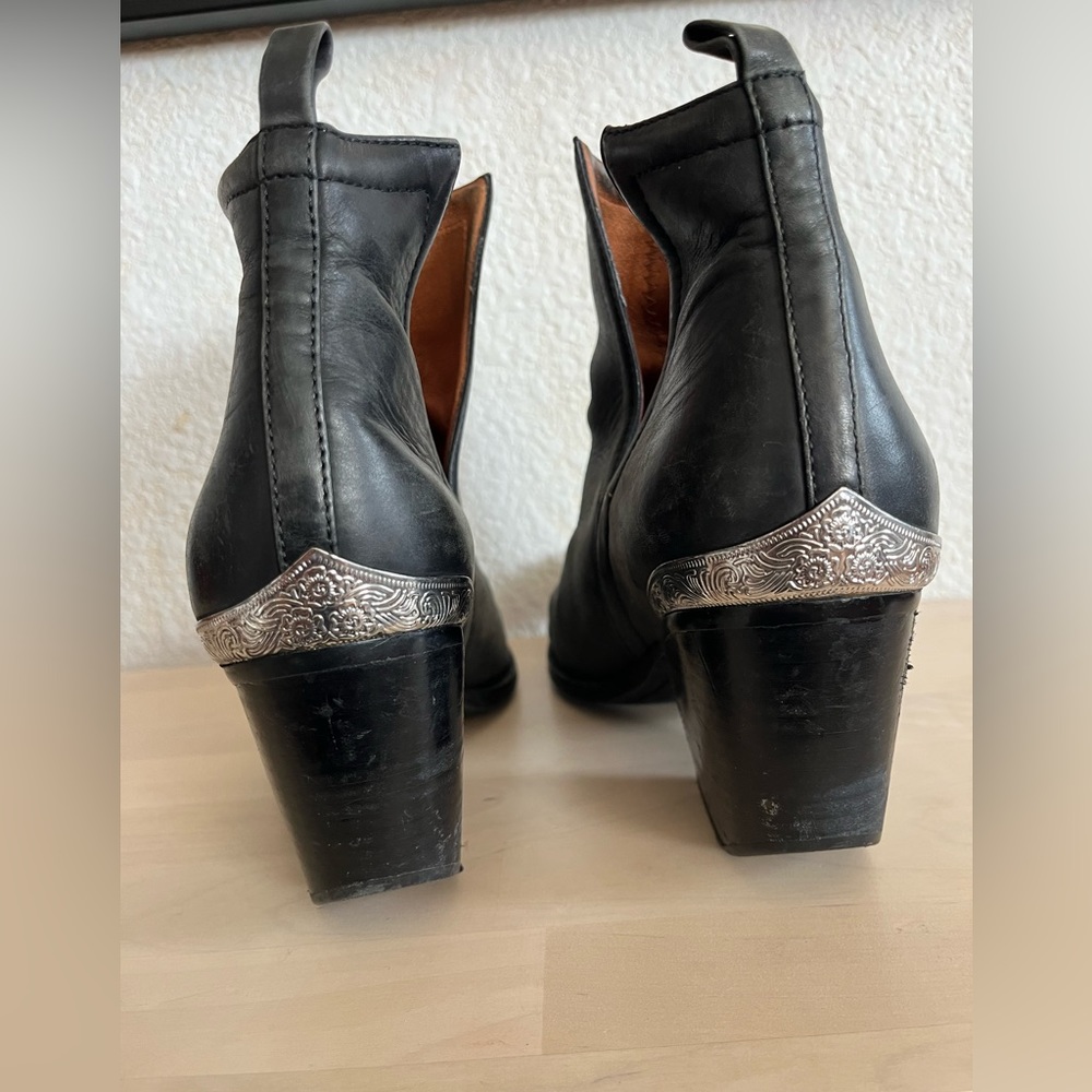 Jeffrey Campbell Black Heeled Boots with Silver Accents - Picture 6 of 13